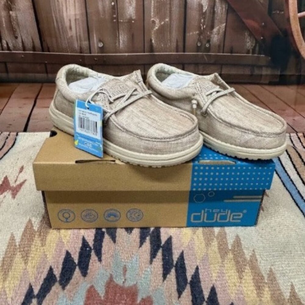 Youth Hey Dude Wally Youth Basic Beige Shoe